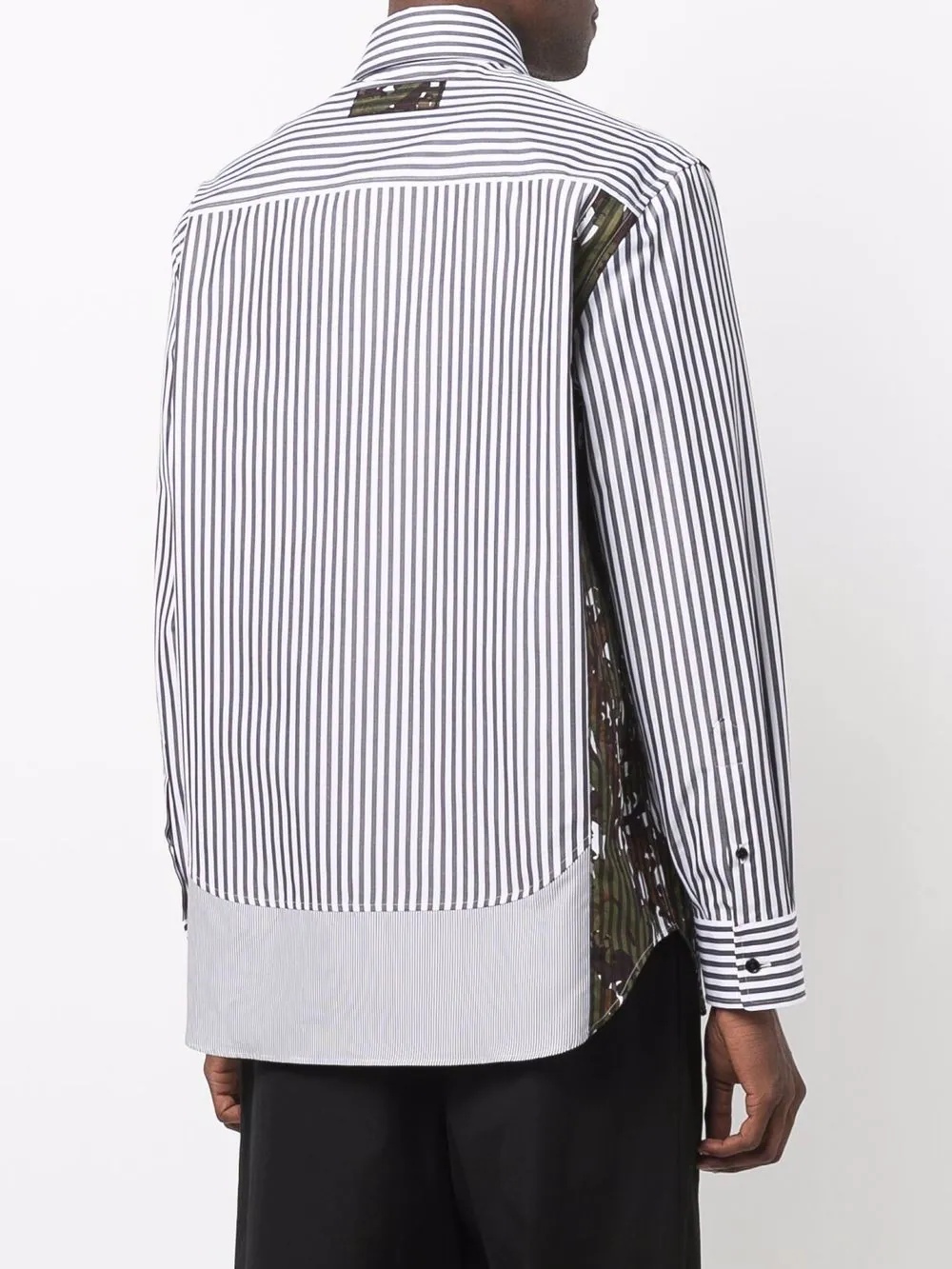 baroque-panel striped shirt - 4