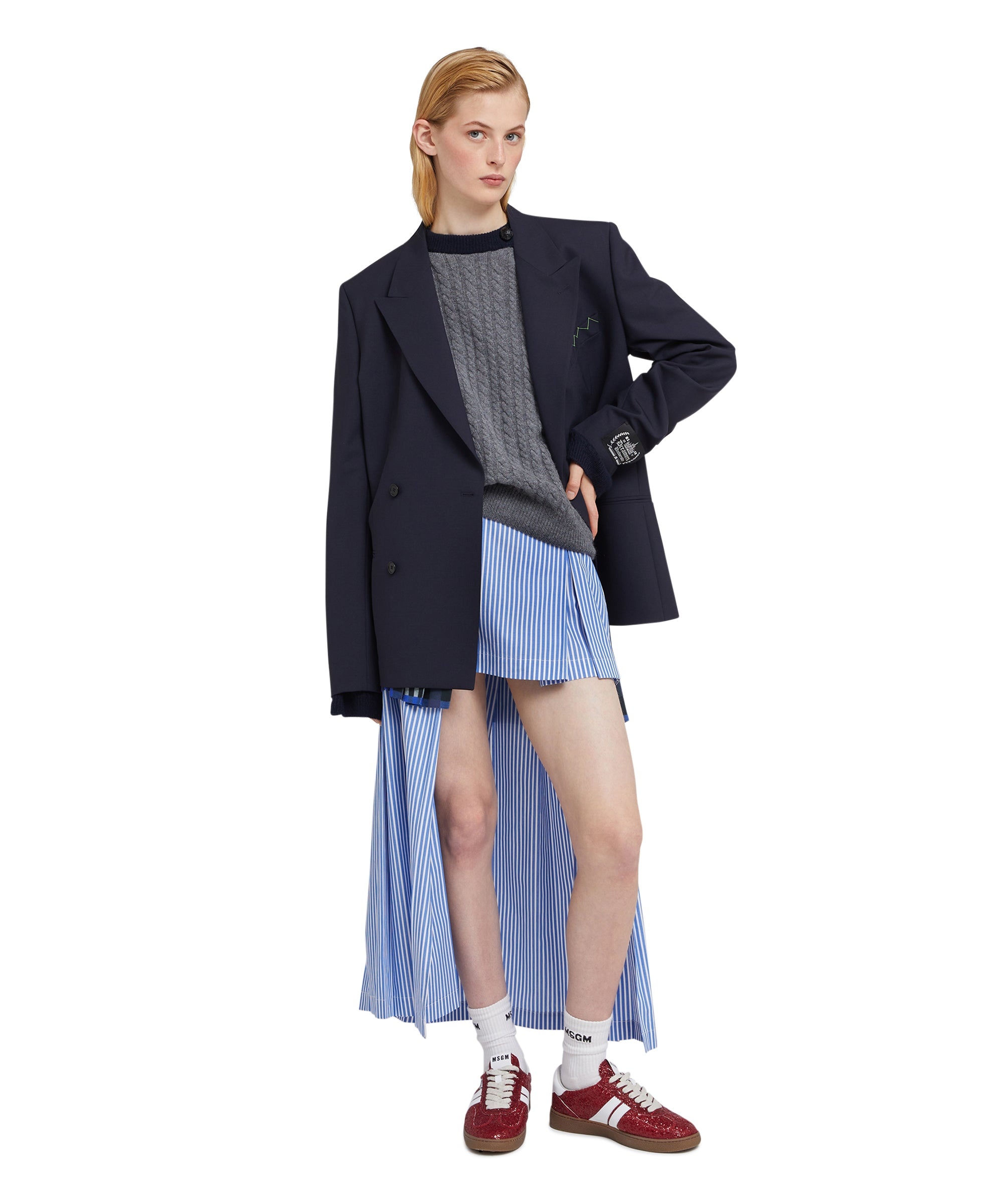 Poplin cotton pleated skirt - 5