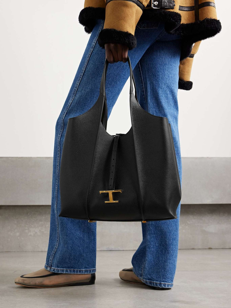 Tod's Large textured-leather shoulder bag outlook