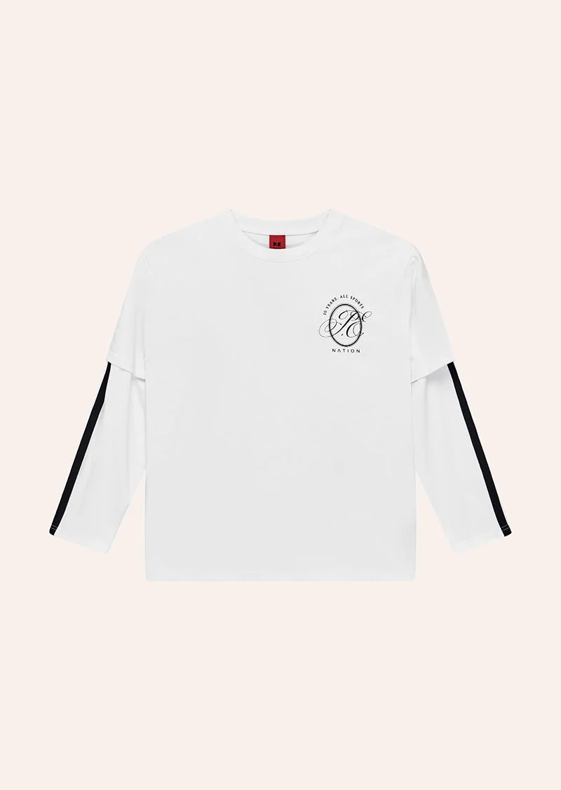 BLIND SIDE DOUBLE LAYER TEE IN WHITE - 1