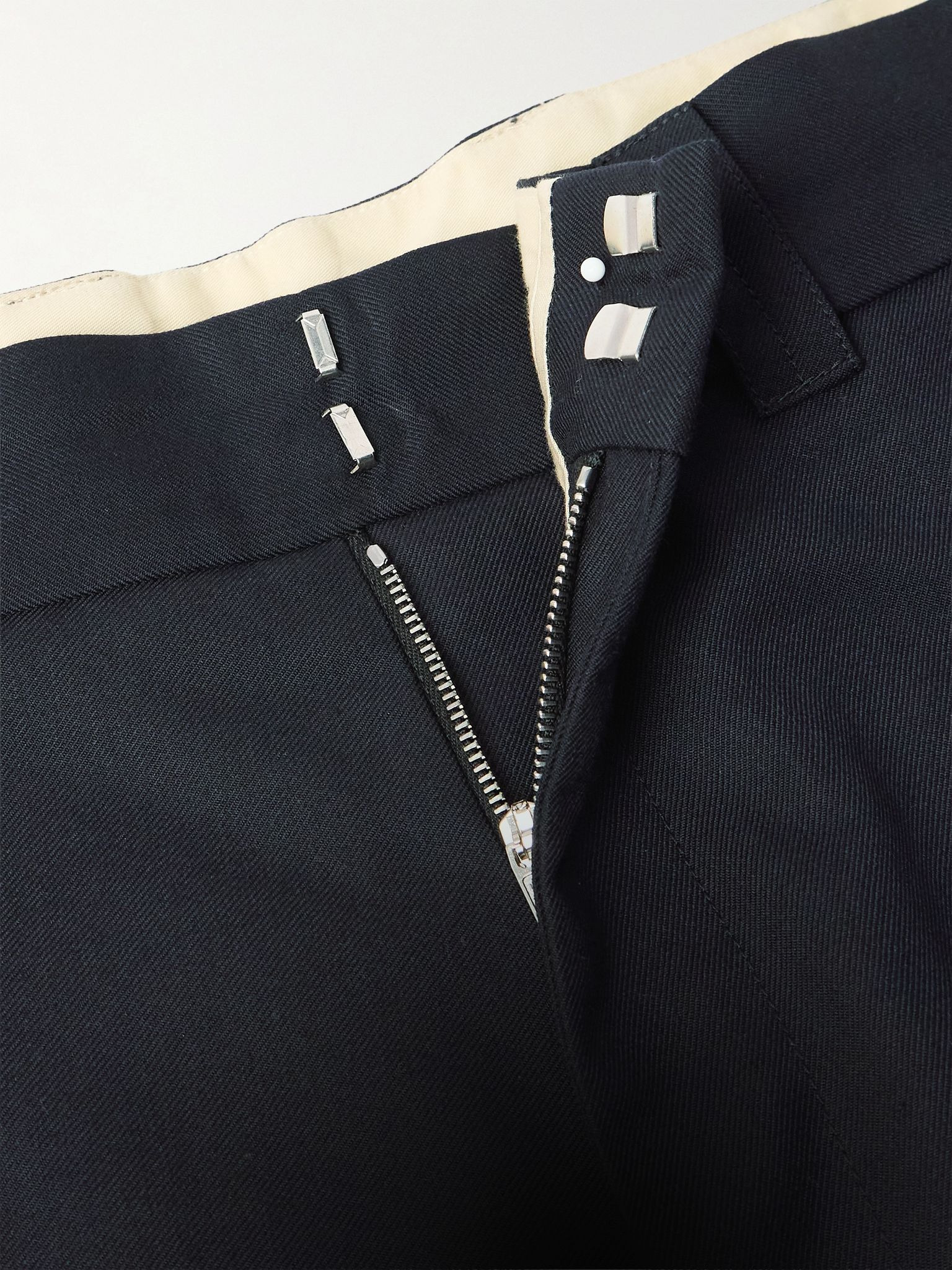 Wide-Leg Wool-Twill Suit Trousers Navy - 6