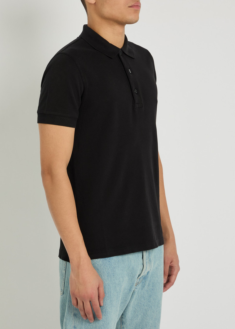 TOM FORD Tom Ford Logo-embroidered Piqué Lyocell and Cotton-blend Polo Shirt outlook