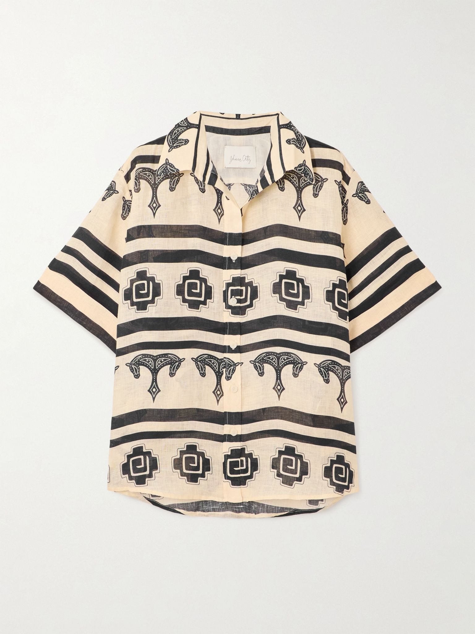 La Creciente printed linen shirt Multi - 1