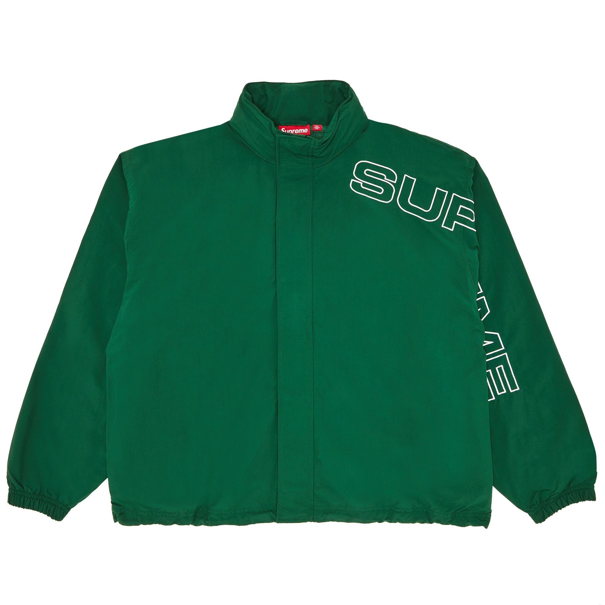 Supreme Spellout Embroidered Track Jacket 'Dark Green' - 1