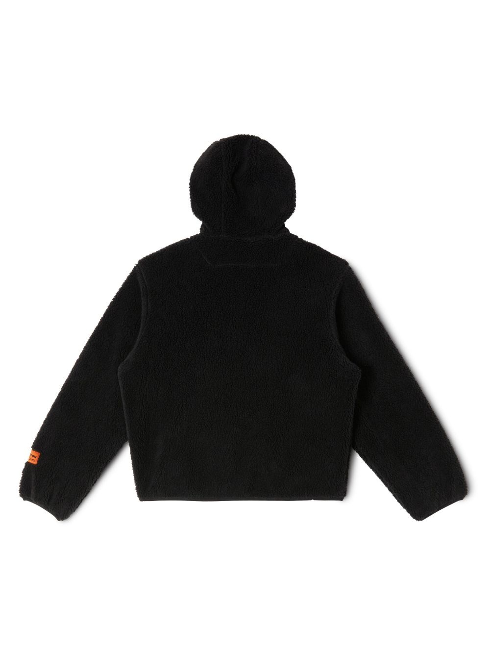 logo-patch fleece hooded jacket - 6