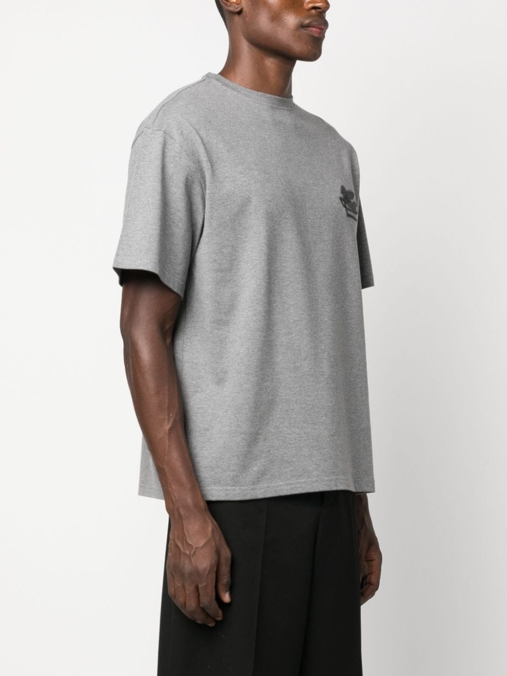 Pegaso-embroidered cotton T-shirt - 3
