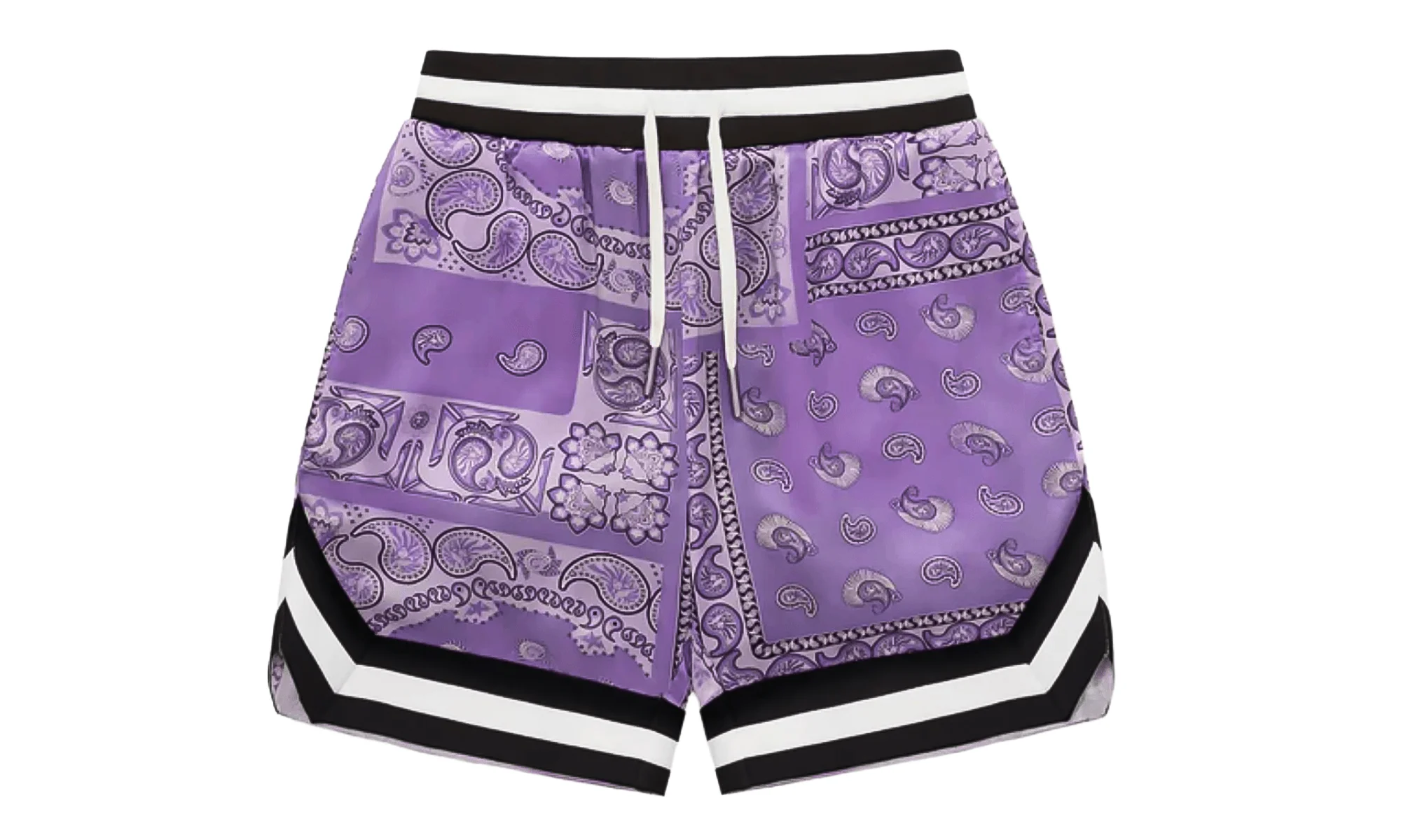 Black Edition Paisley Silk Shorts "Purple" BBPSSP - 1