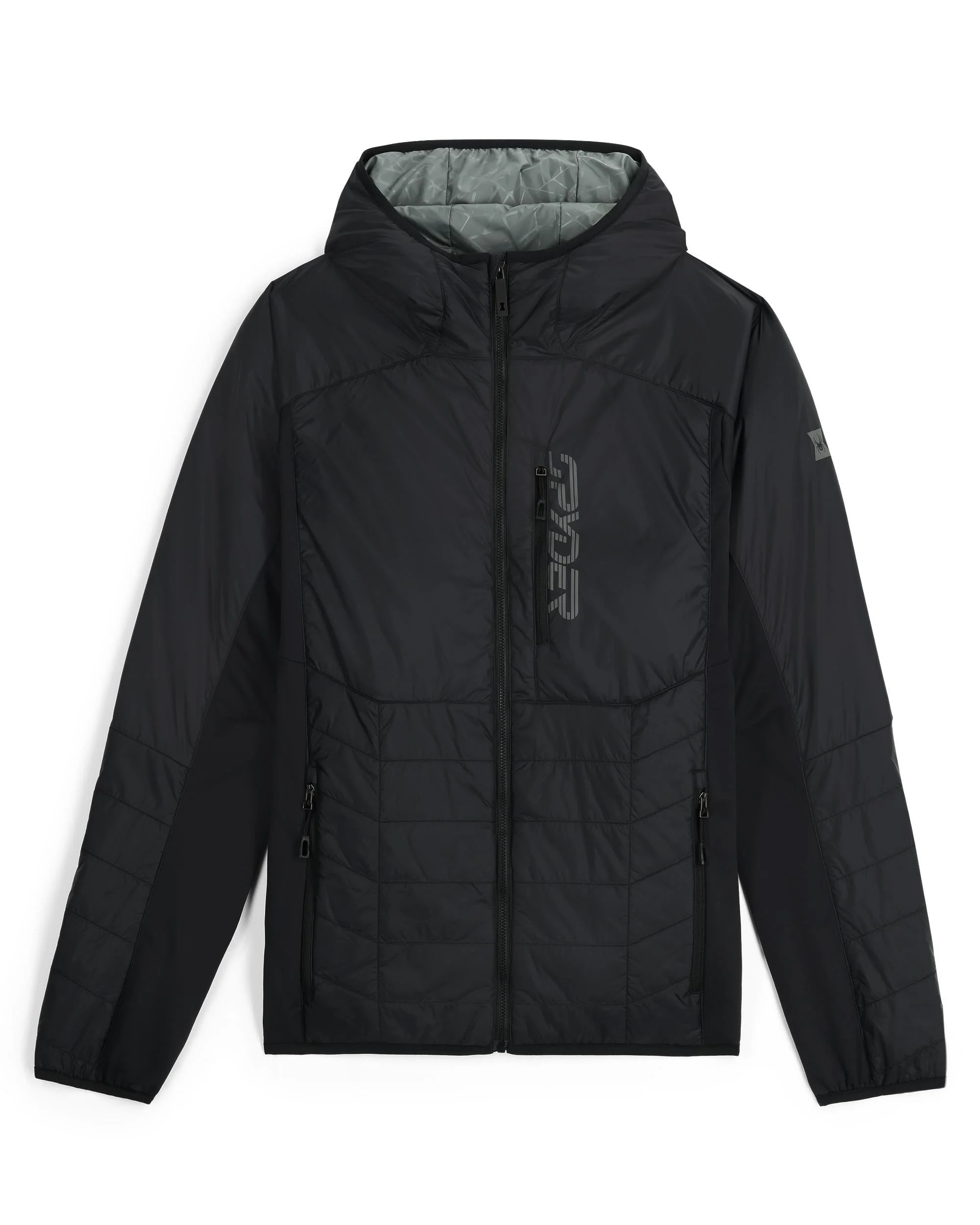 Mens Glissade Hooded Jacket - Black - 1