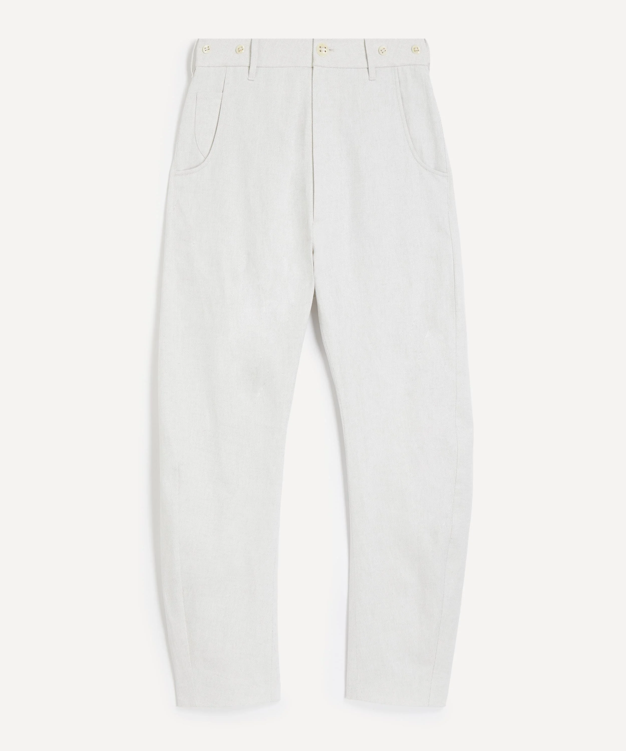 Oatmeal Buckle Back Trousers - 1