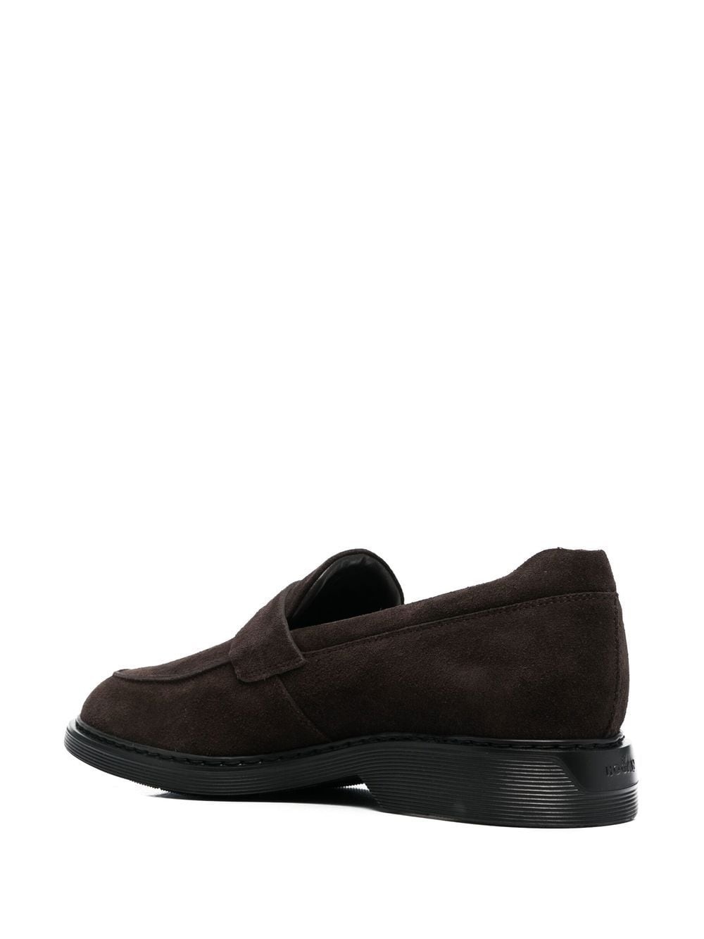logo-embossed suede loafers - 3
