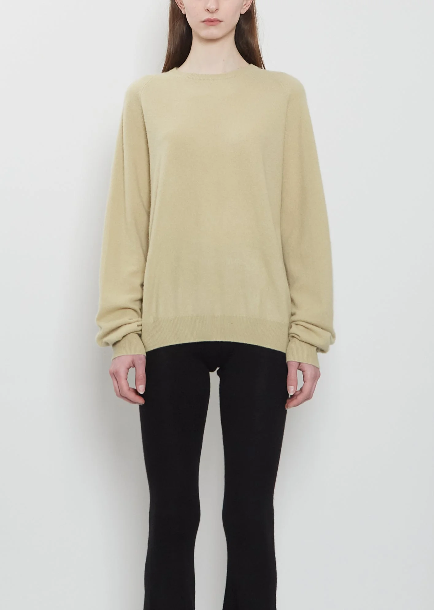 BF R-Neck Cashmere Sweater Mono — Beige - 1