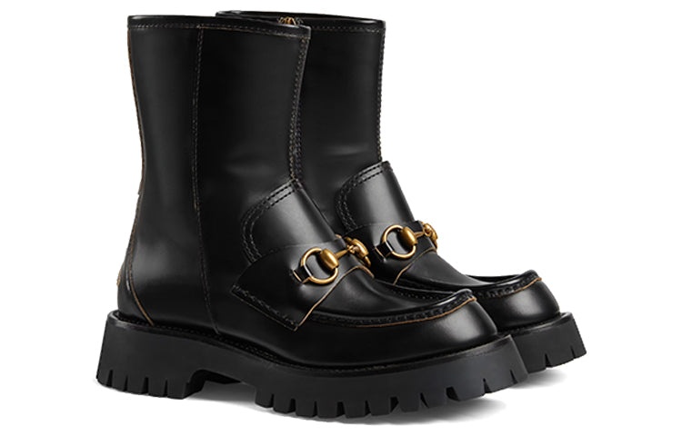 (WMNS) Gucci Horsebit-Embellished Ankle Boots 'Black' 643900-DS800-1000 - 2