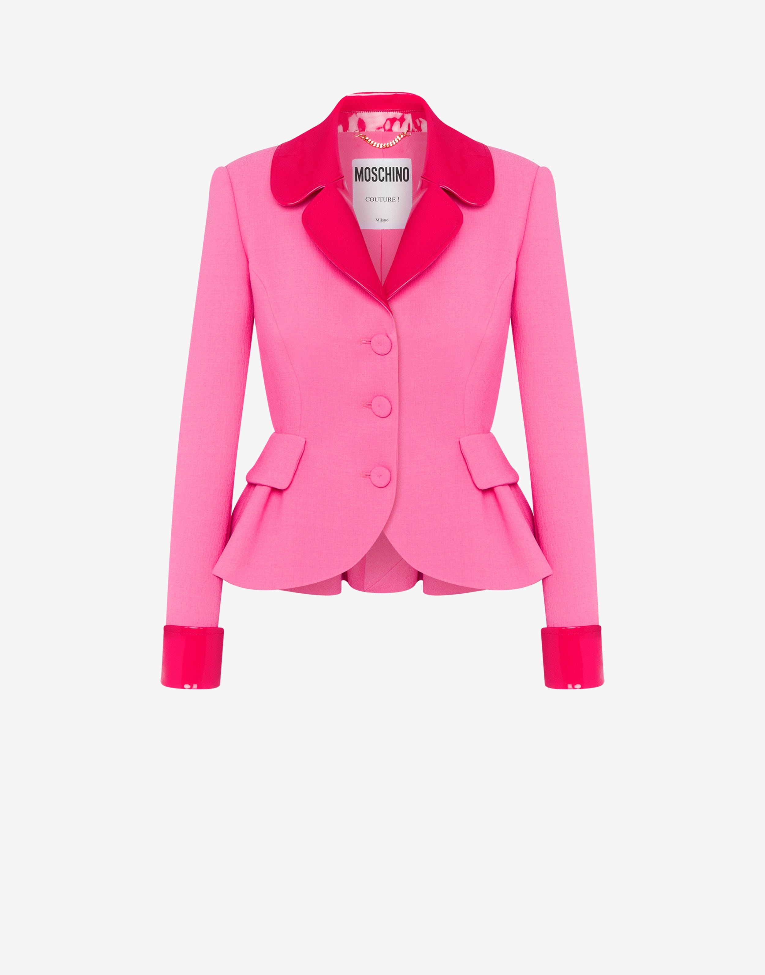 VINYL DETAILS STRETCH CRÊPE JACKET - 1