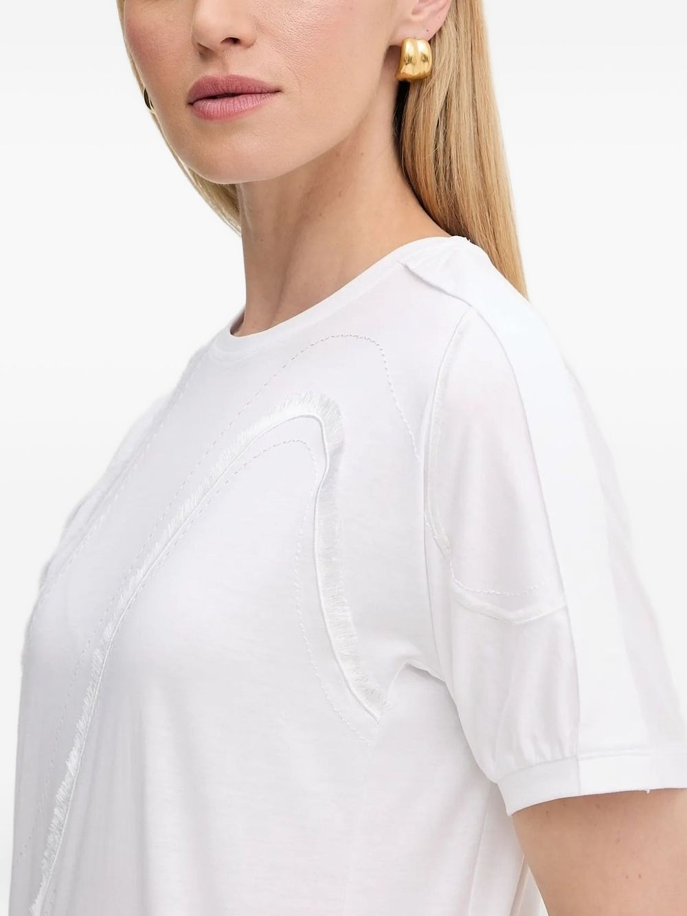 frayed-detail T-shirt - 5