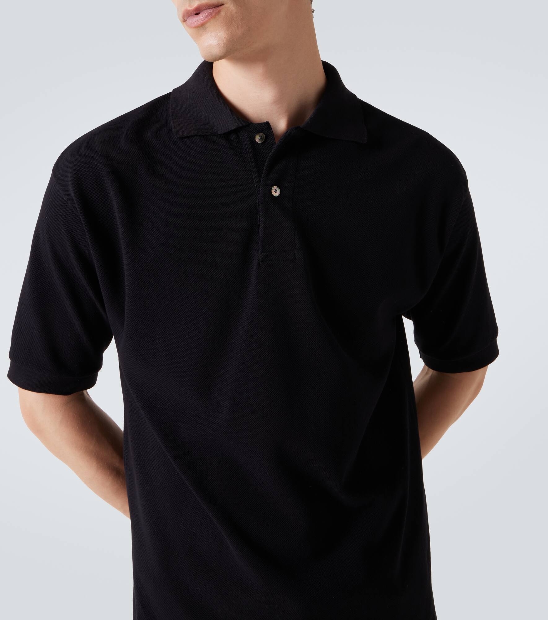 Cotton piqué polo shirt - 5