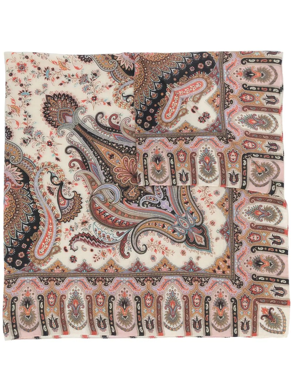 paisley print cashmere scarf - 1