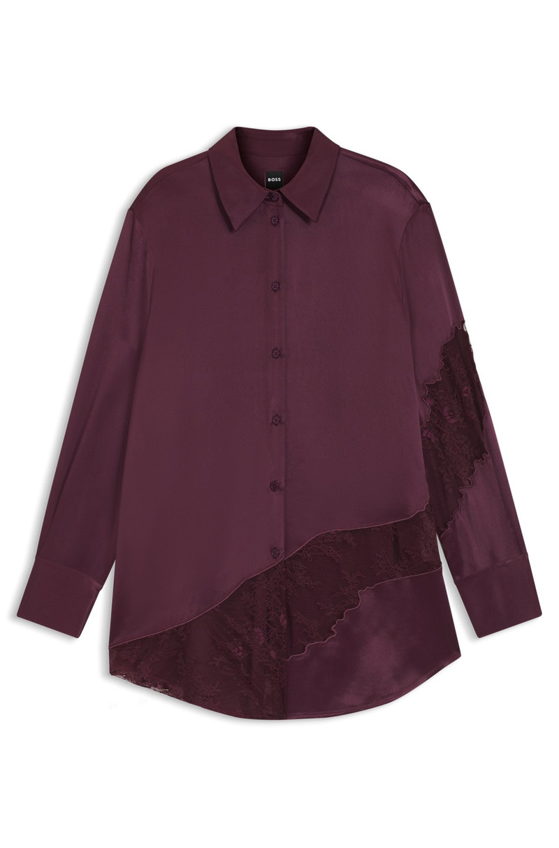 REGULAR-FIT BLOUSE WITH LACE DETAILS 1