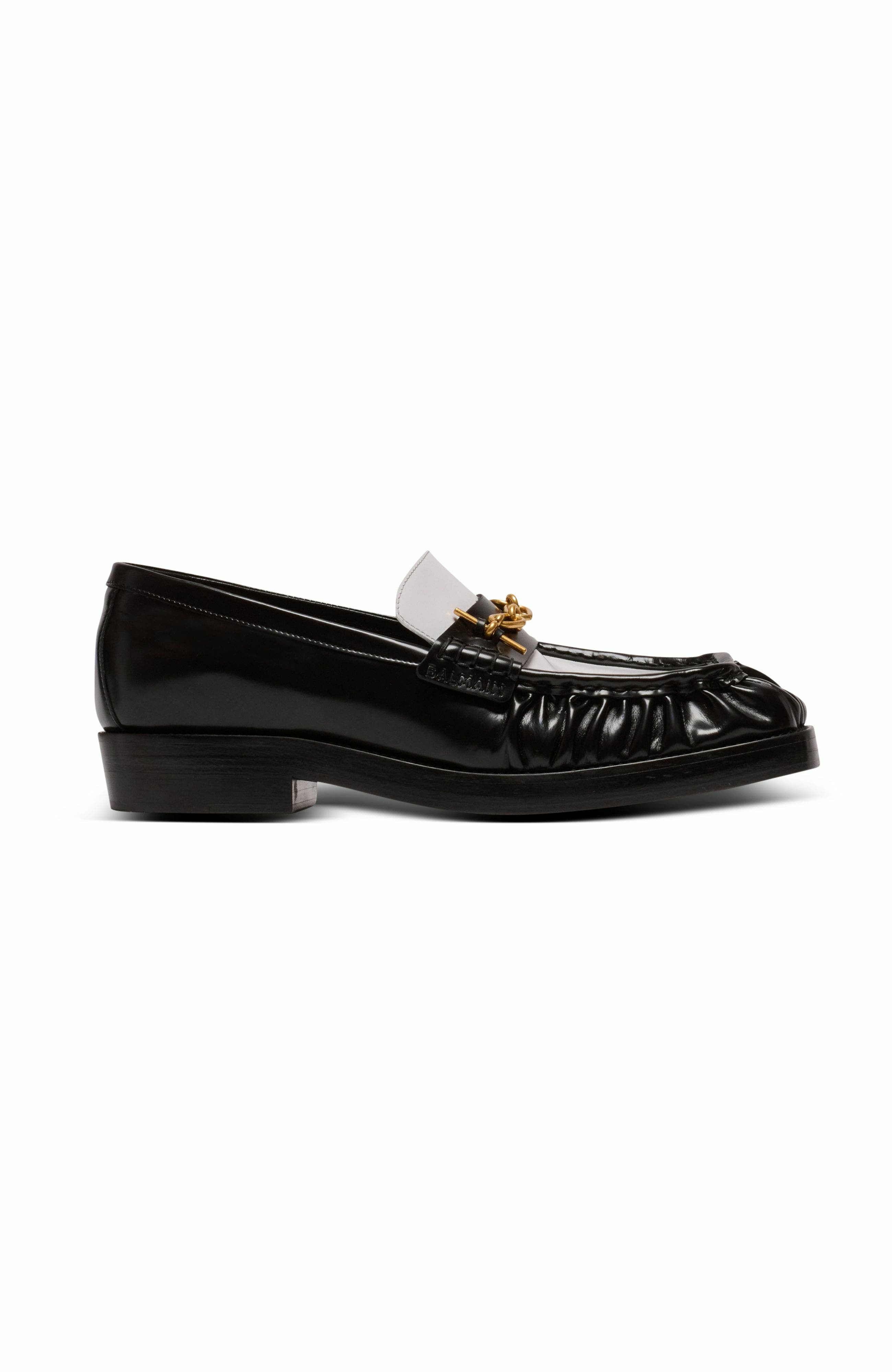 Balmain Sync glazed leather loafers in White at Nordstrom - 4