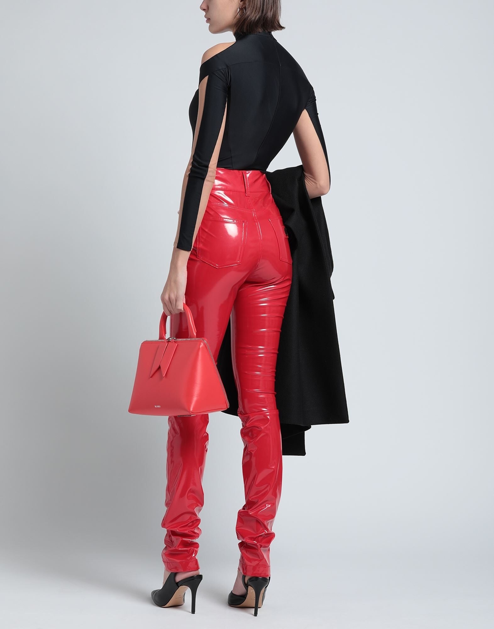 Dolce & Gabbana RED SILK TROUSERS シルク パンツ 光沢 美脚 Dolce & Gabbana High-Waisted Silk Trousers | Sendegaro