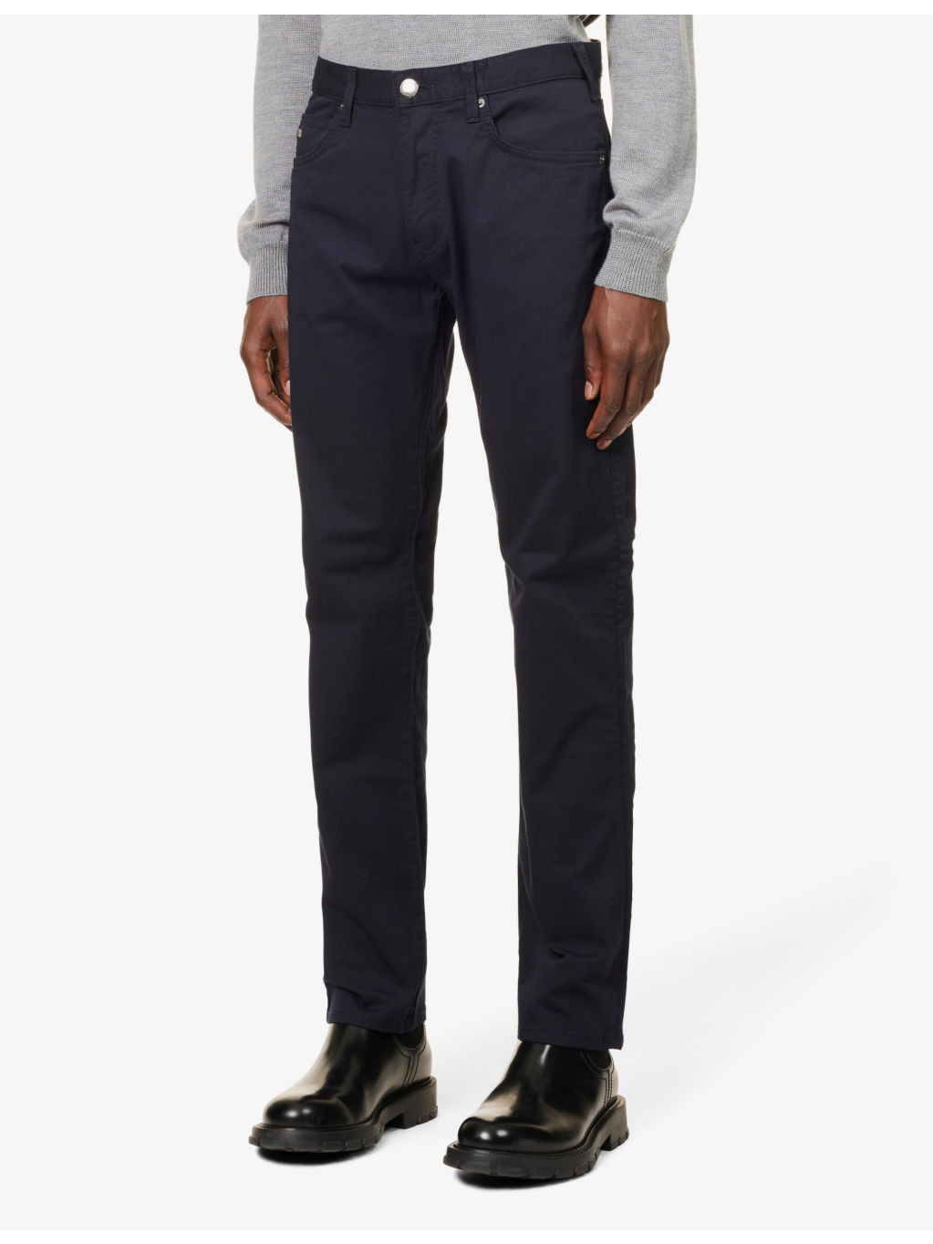 Belt-loop brand-patch regular-fit tapered-leg - 3