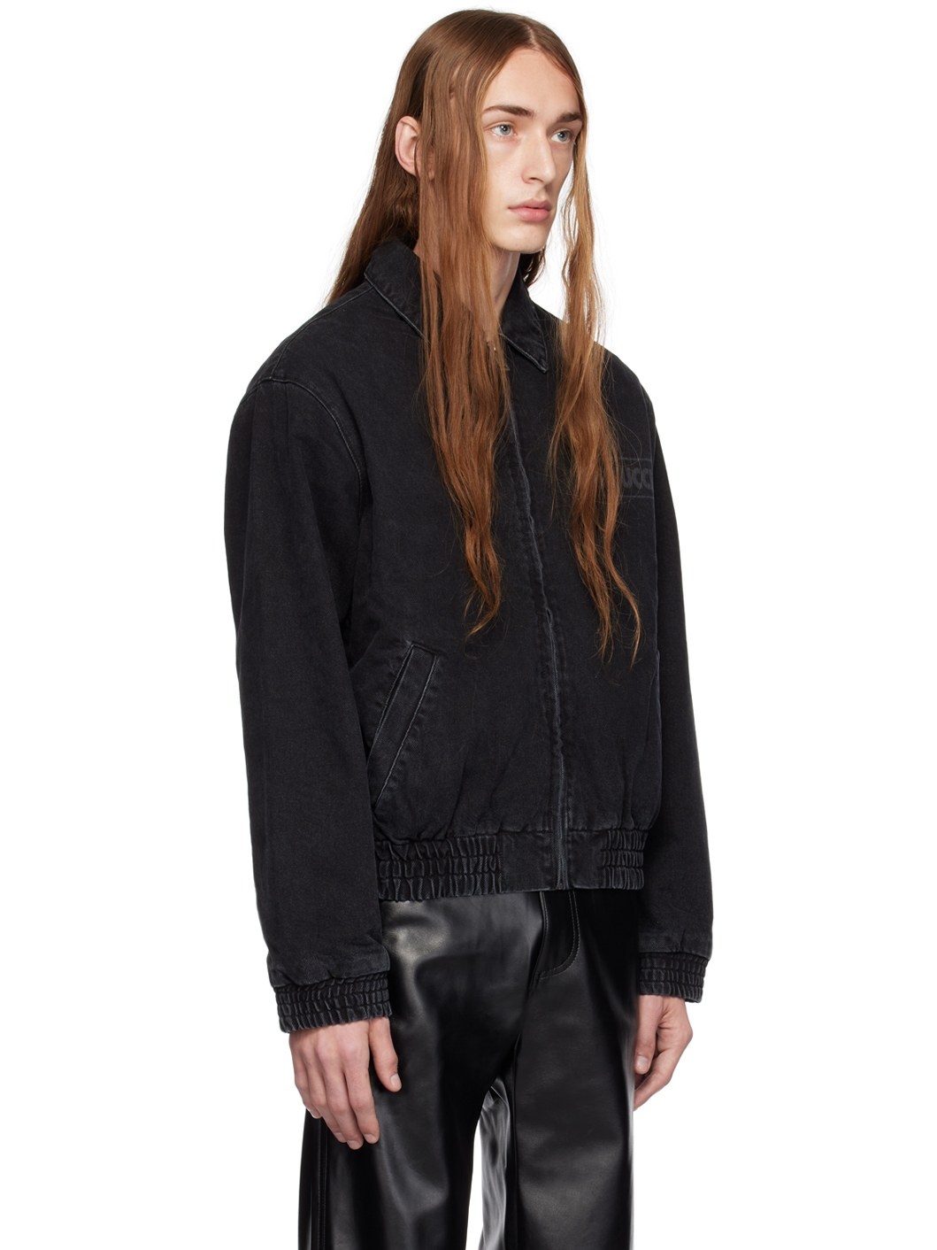 Black Faded Denim Jacket - 2