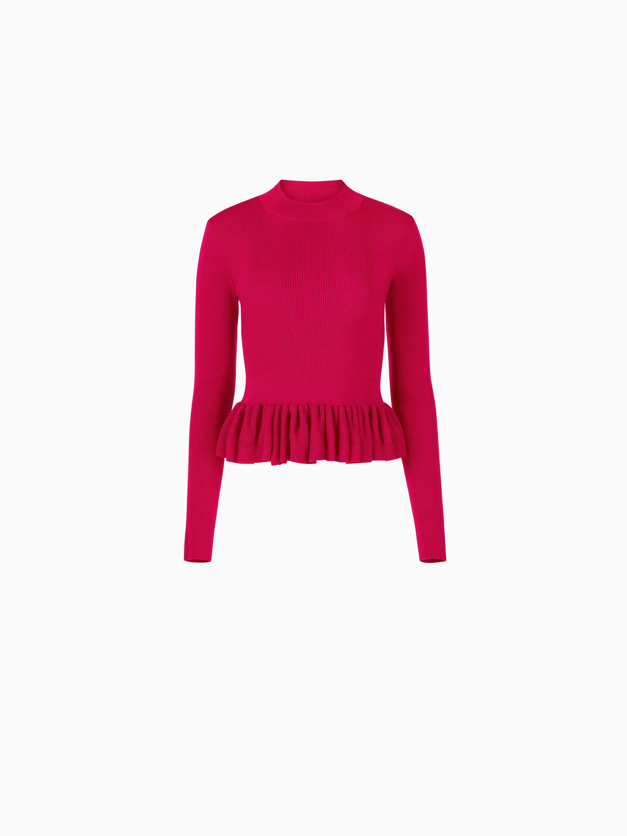 SWEATER WITH RUFFLE PEPLUM - 5