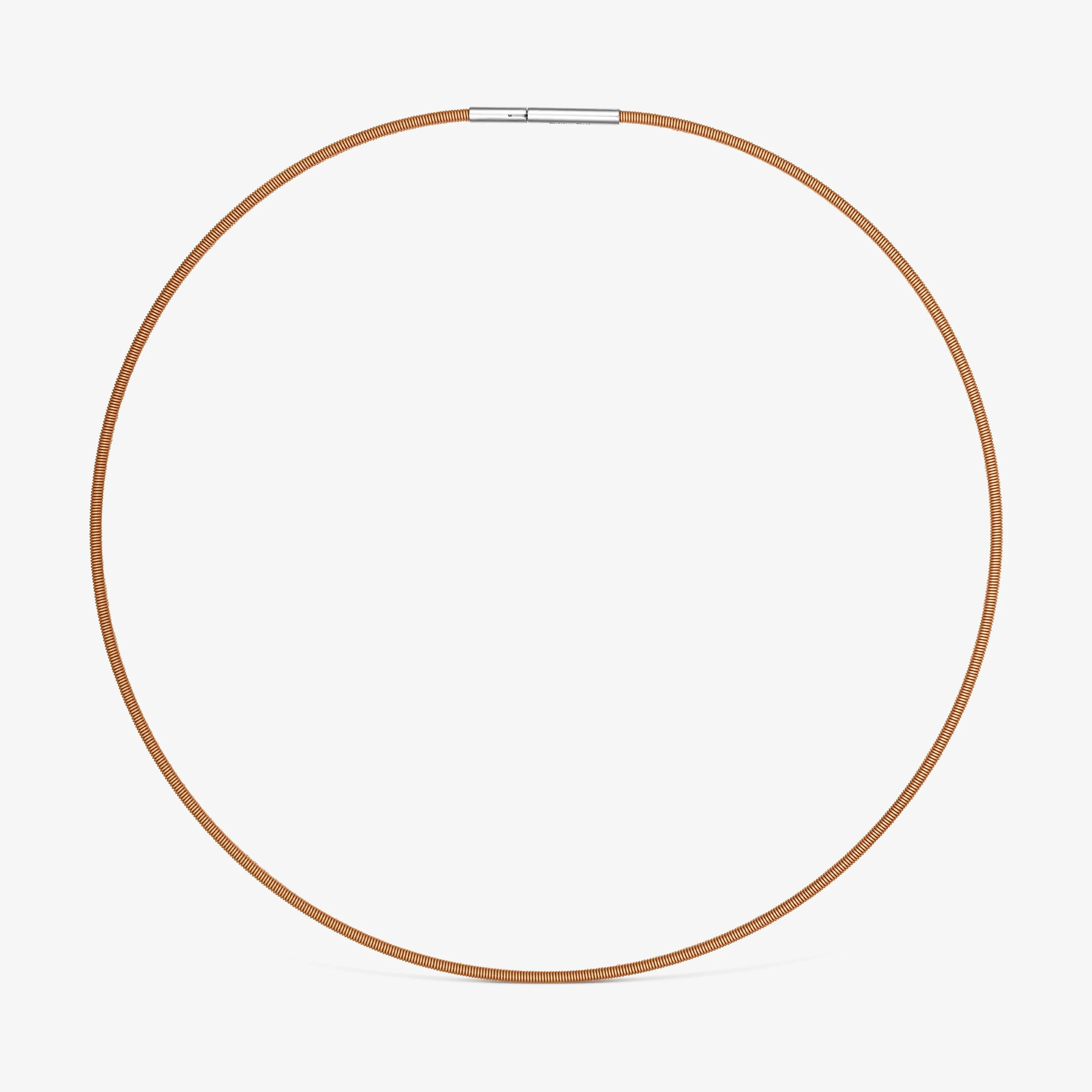 Mesh Tube orange IP steel Necklace 2 mm - 1