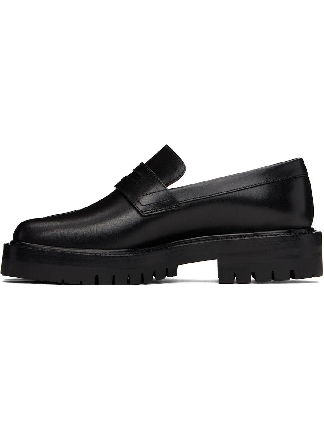 Black Tabi Leather Loafers - 3