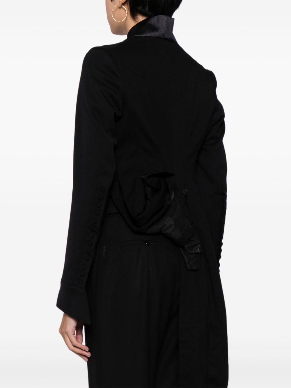 asymmetric tie-fastening jacket - 4