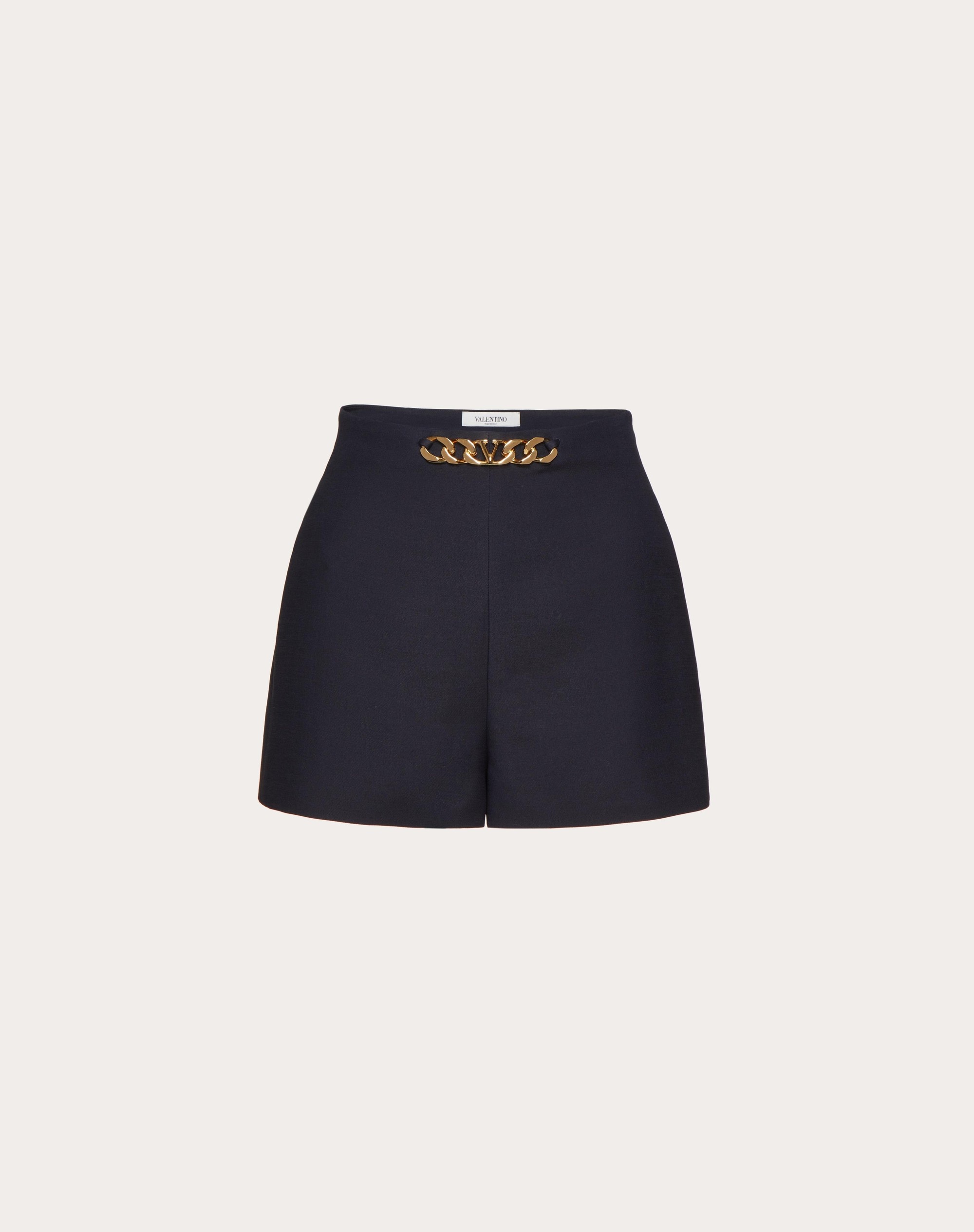 VLOGO CHAIN CREPE COUTURE SHORTS - 1