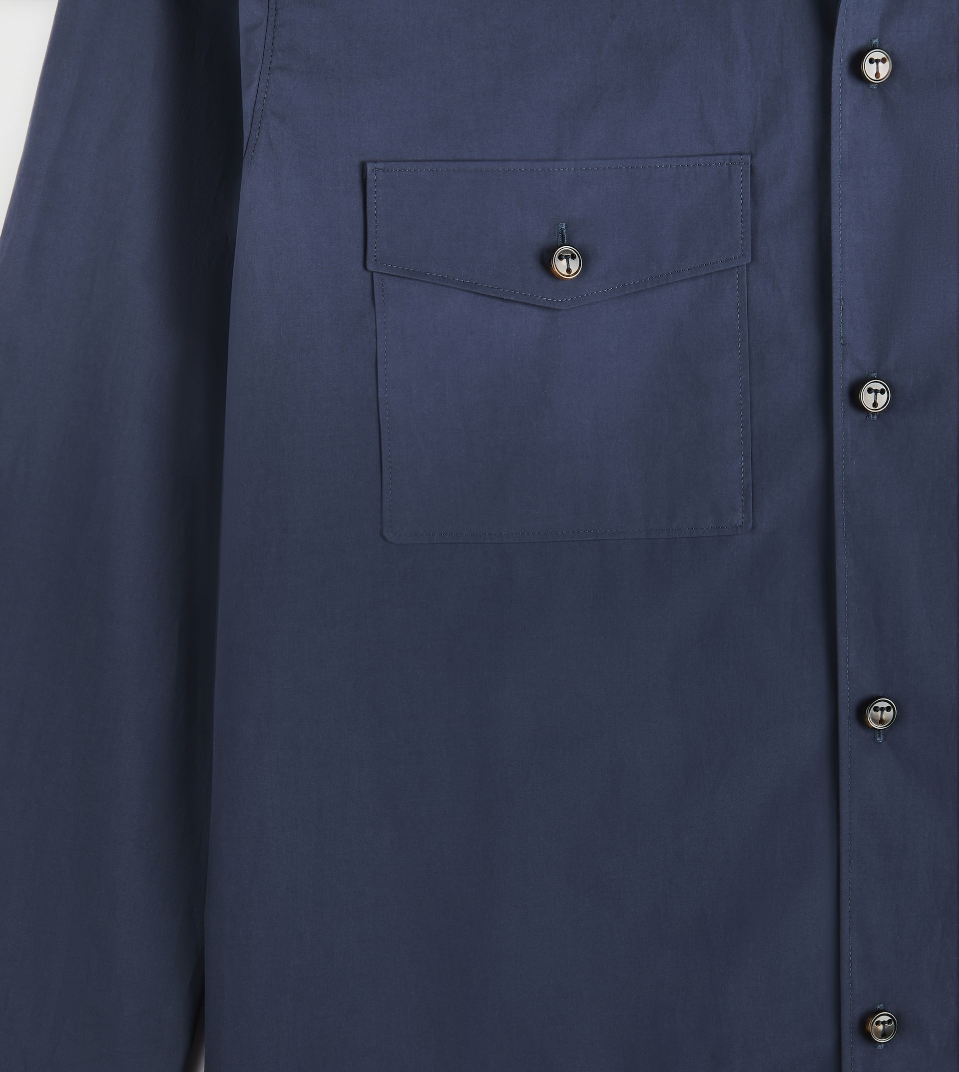 SHIRT IN RESIN-COATED POPLIN - BLUE - 2