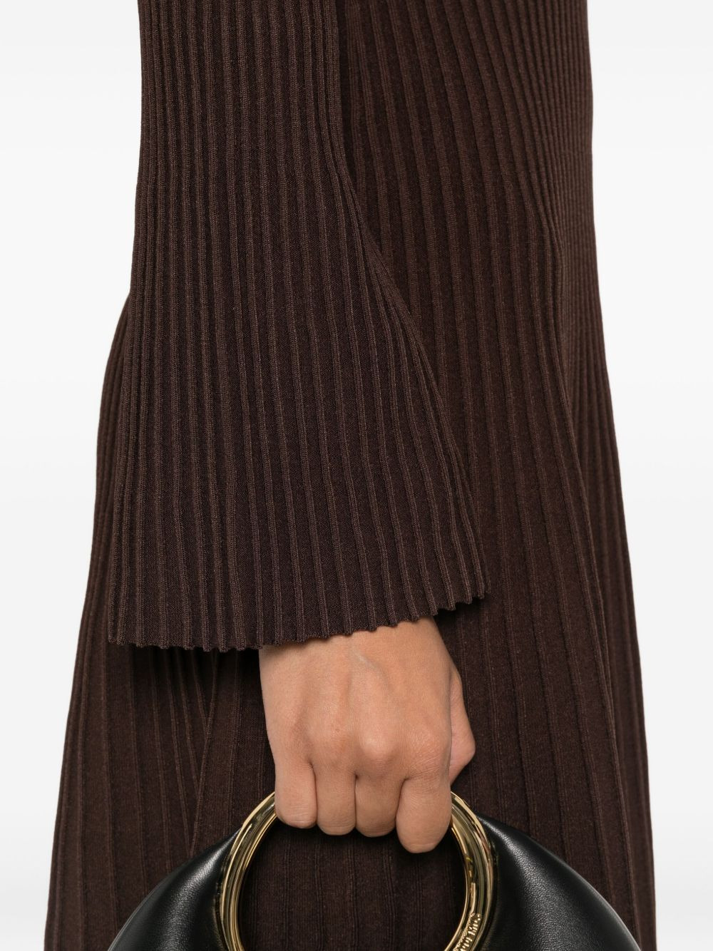ribbed bell-sleeve dress - 5