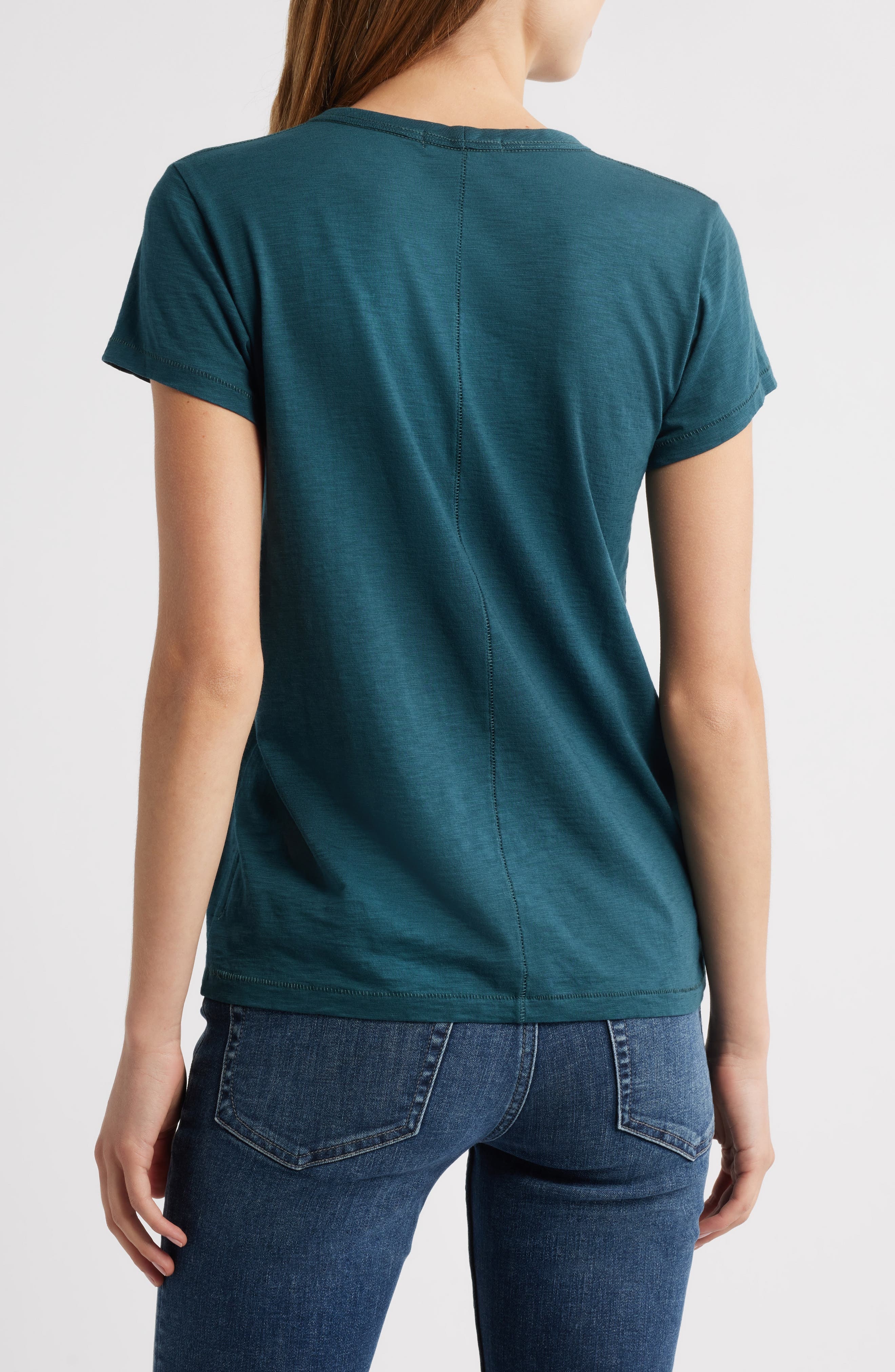 rag & bone The Slub Organic Pima Cotton T-Shirt in Dark Teal at Nordstrom - 2