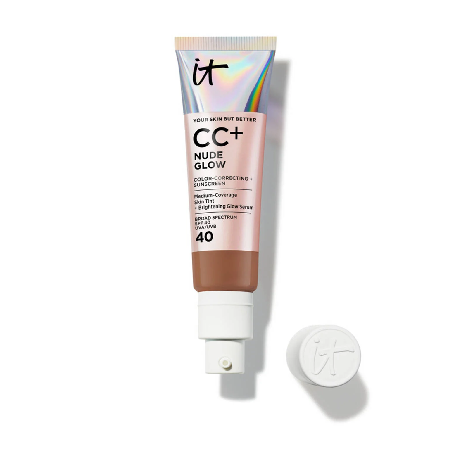 CC+ Nude Glow Lightweight Foundation + Glow Serum with SPF 40 - 1