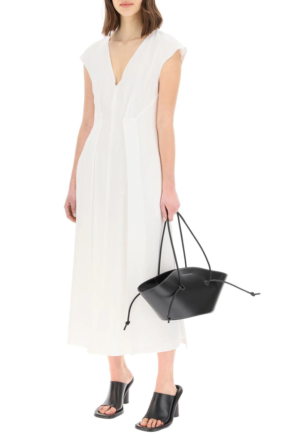 RAMIE AND VISCOSE MIDI DRESS - 2