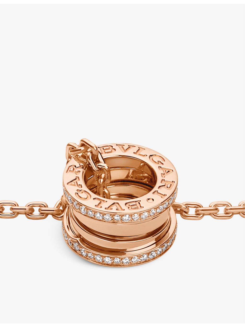 B.zero1 18ct rose-gold and 0.38ct brilliant-cut diamond pendant necklace - 3