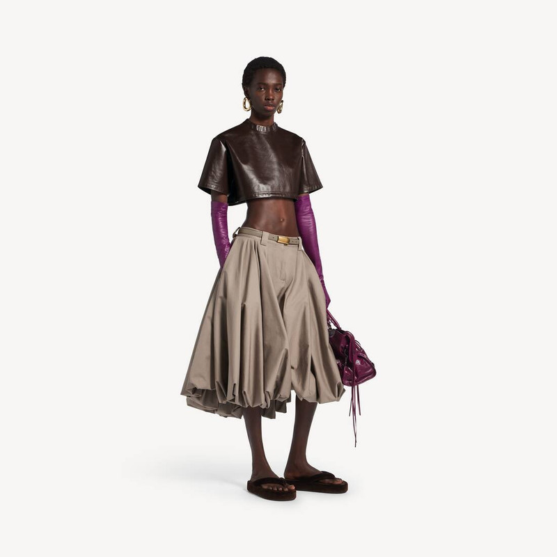 BALENCIAGA Women's Super Cropped Top in Brown outlook