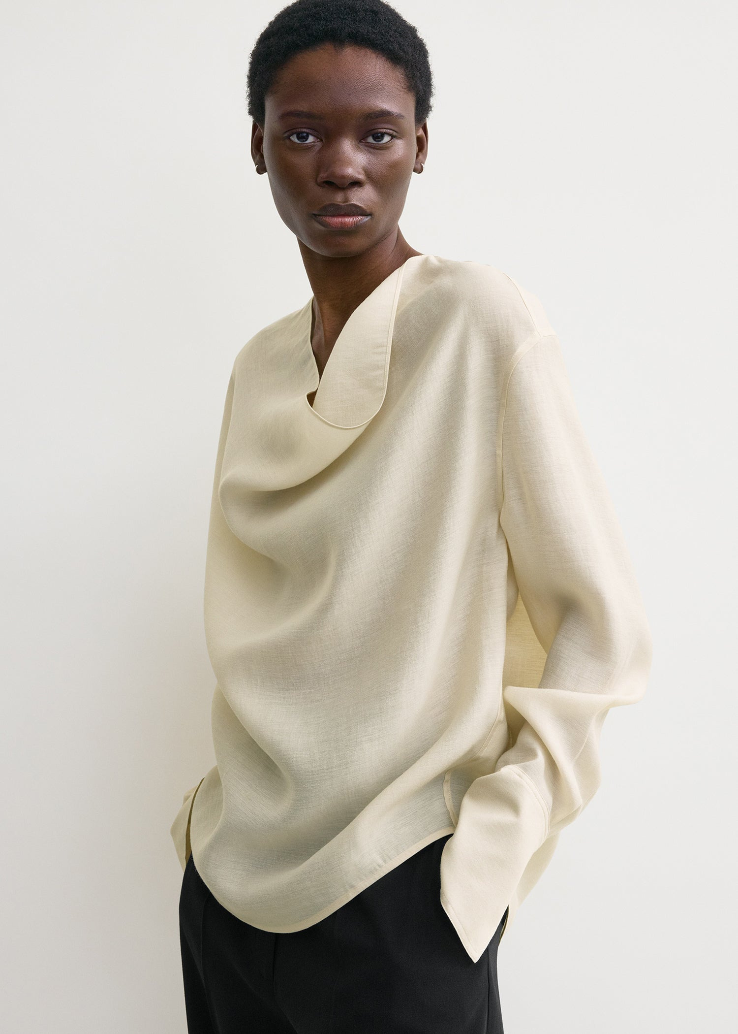 Cowl blouse ecru - 5