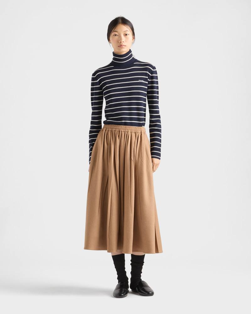 Prada Camel-hair circle midi-skirt outlook
