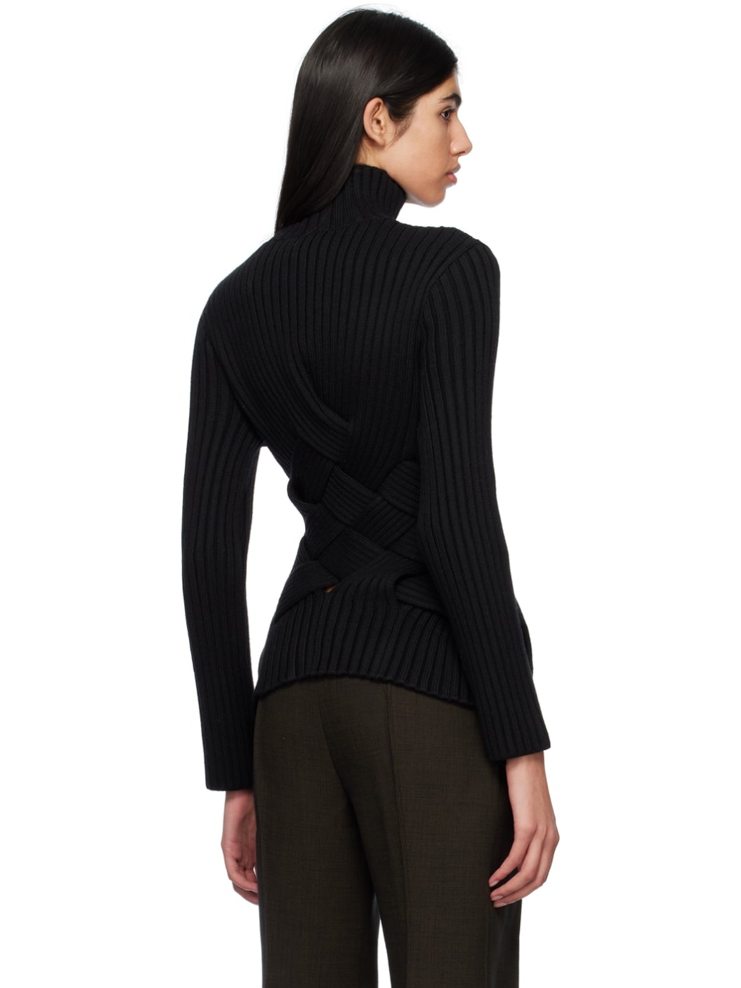 Black Intreccio Turtleneck - 3