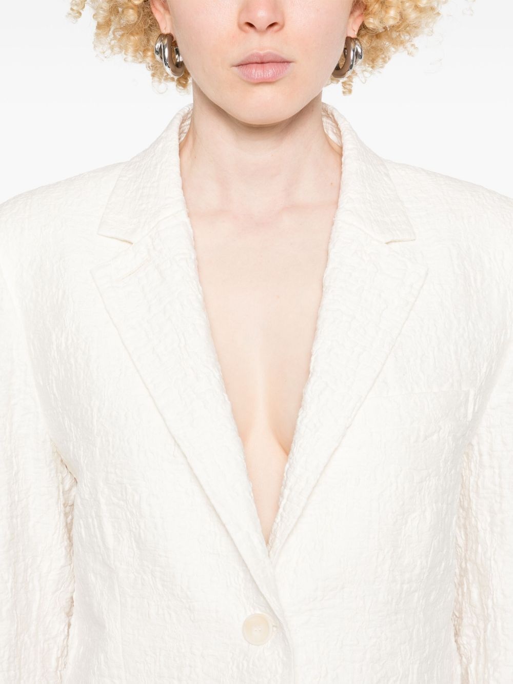 crinkled shoulder-pads blazer - 5