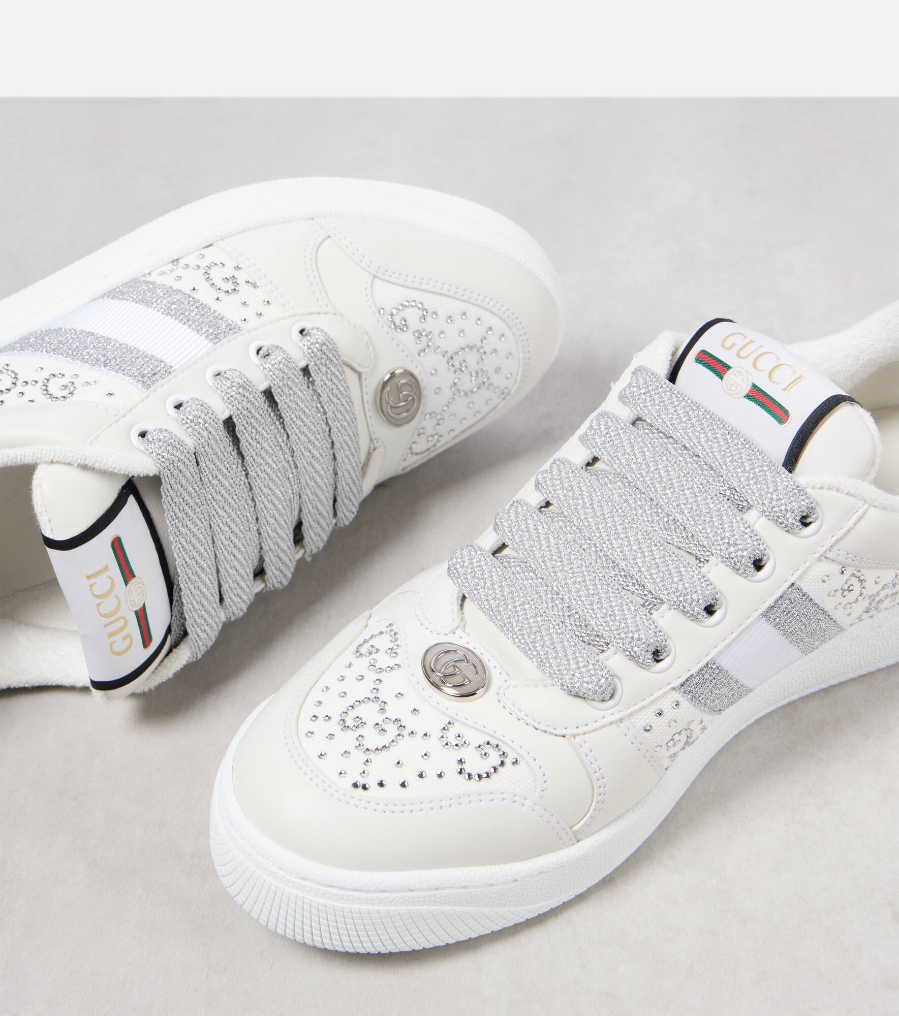 Screener embellished leather sneakers - 6