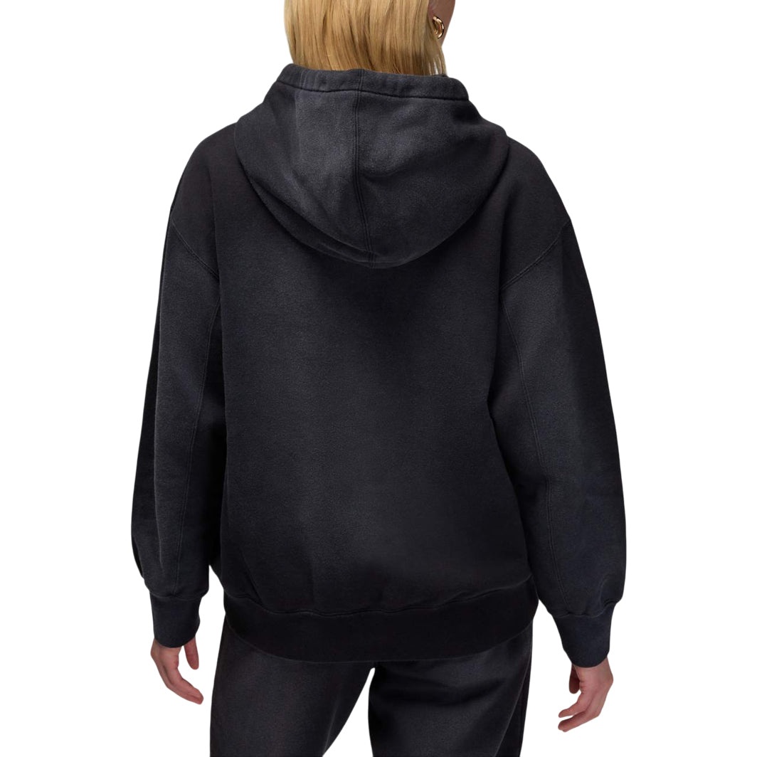 (WMNS) Air Jordan Flight Fleece Satin-Lined Hoodie Asia Sizing 'Black' FV7063-010 - 2