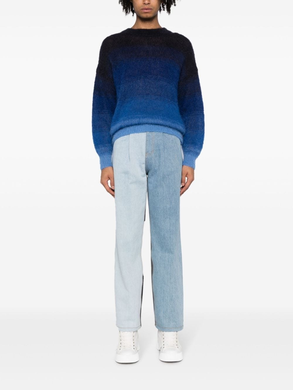 patchwork wide-leg jeans - 2