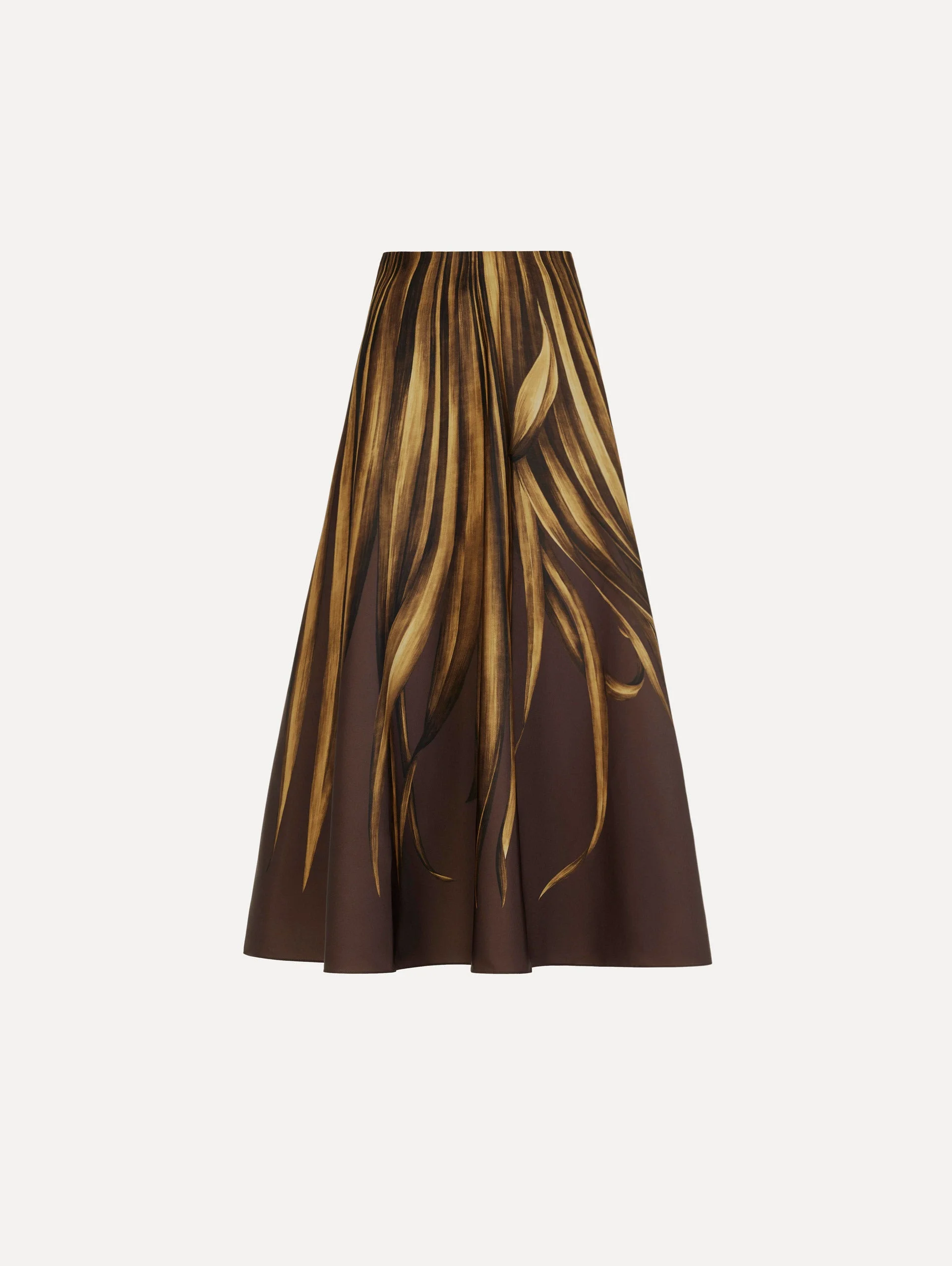 PALM LEAVES FAILLE SKIRT - 1