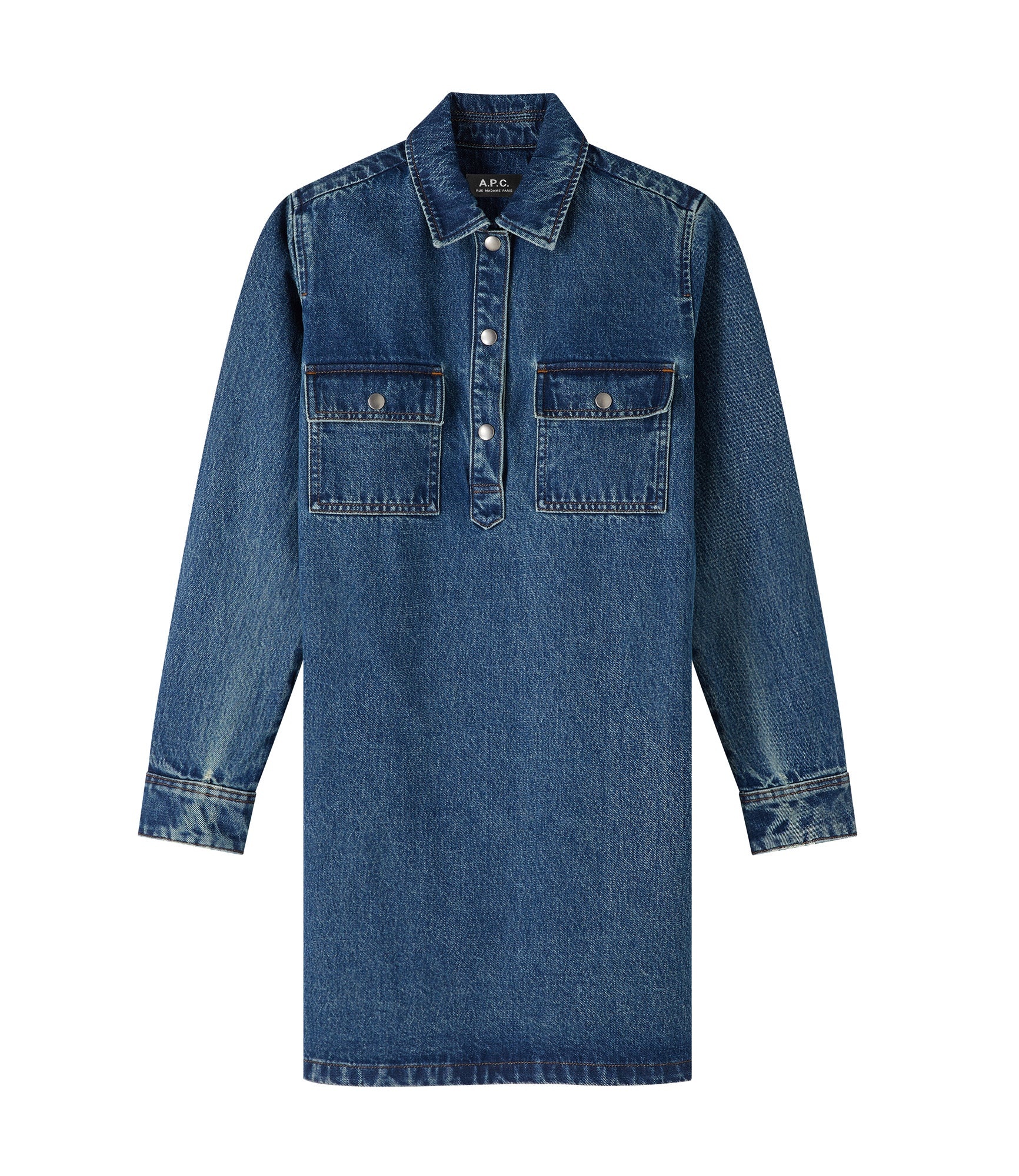 A.P.C｜DRESSES (Mia Dress (COGZV F05878 AAD)) Mia dress | Dyed organic cotton denim | A.P.C. Ready-to-Wear