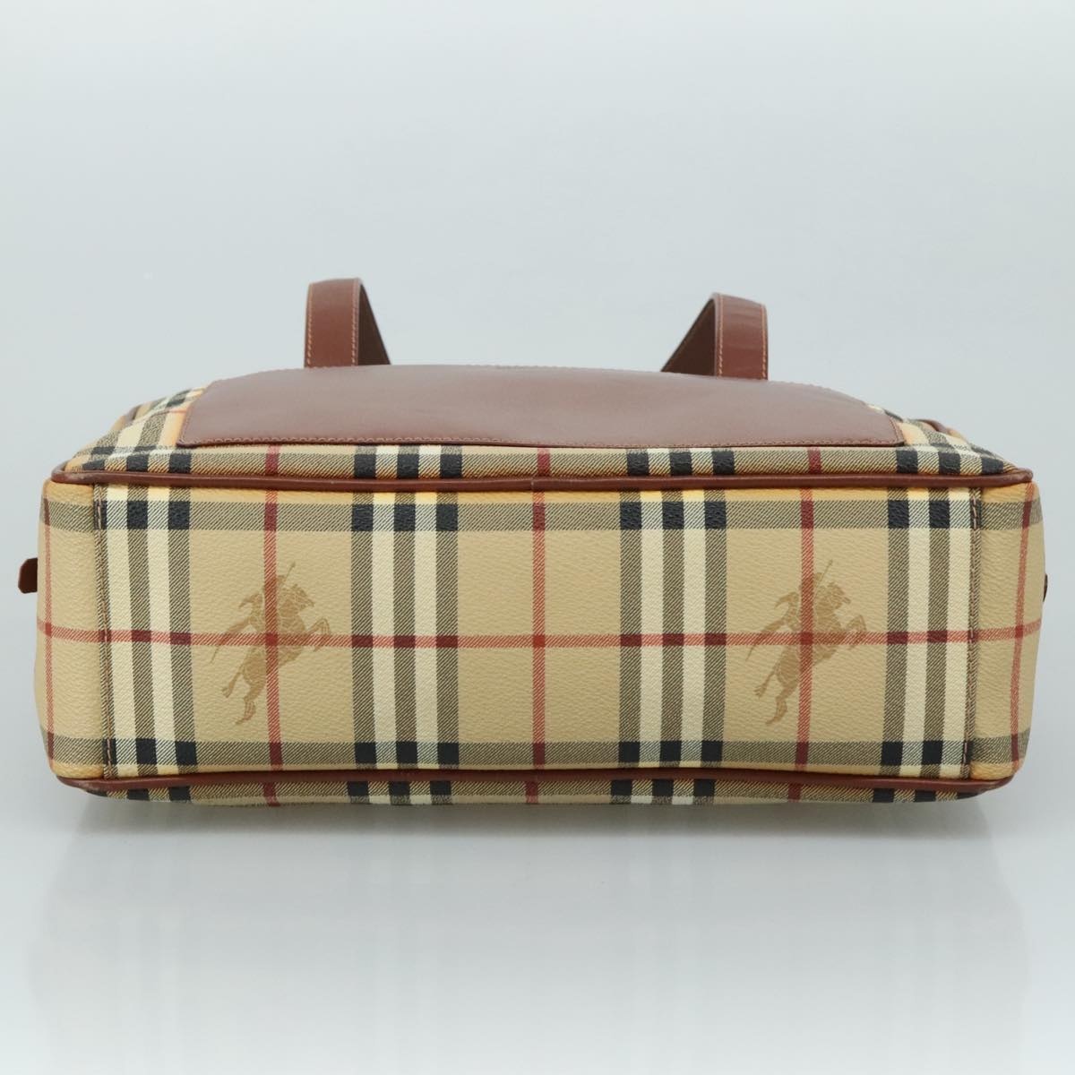 Burberry Nova Check Shoulder Bag Pvc Leather Beige - 5