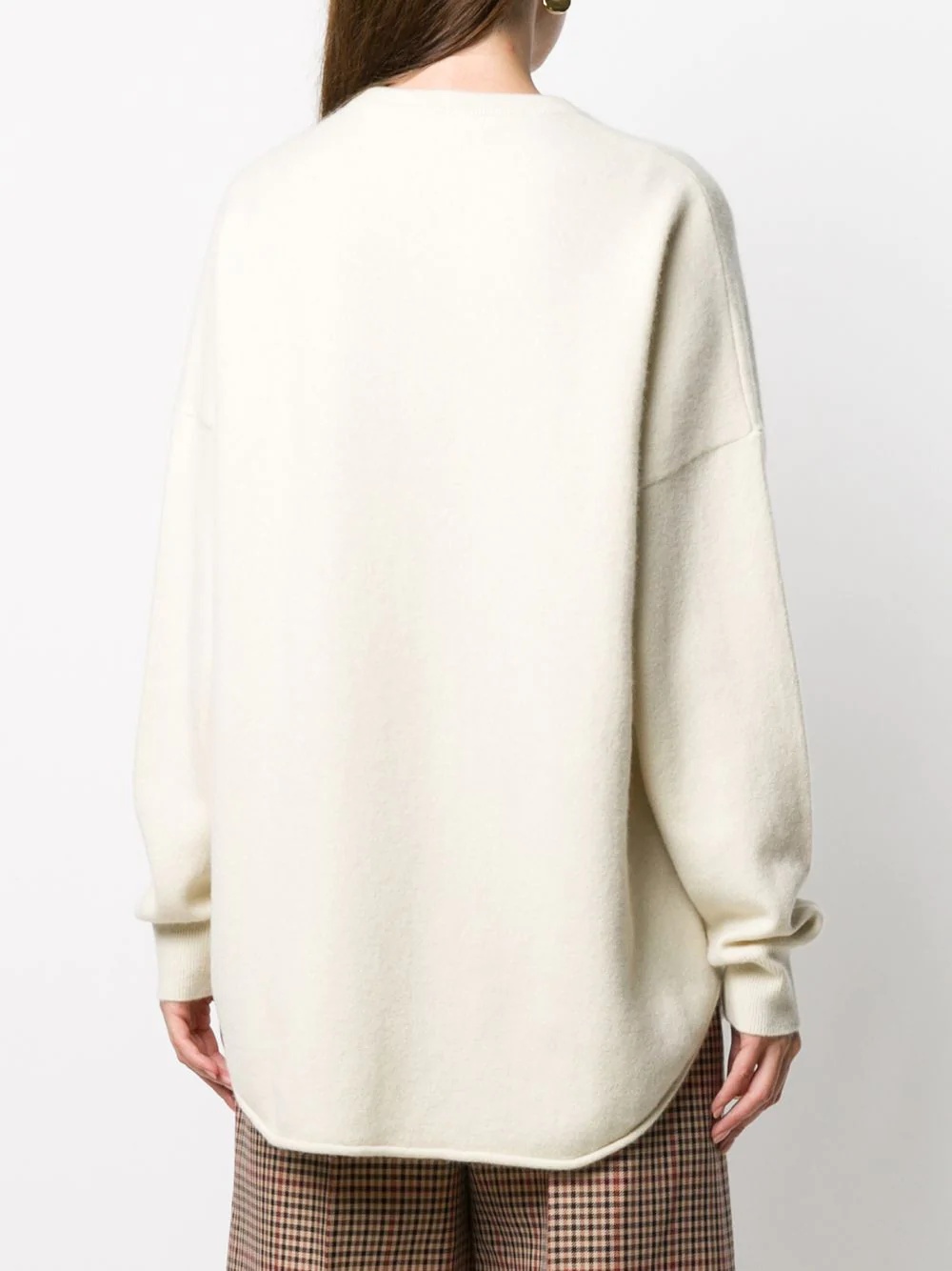 oversized rib-trimmed jumper - 4