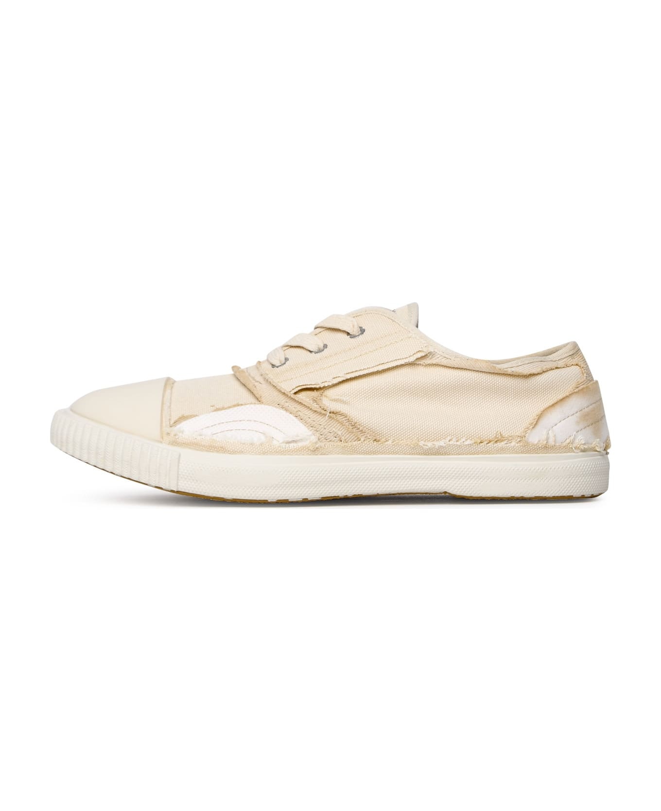 Cream Cotton Sneakers - 3