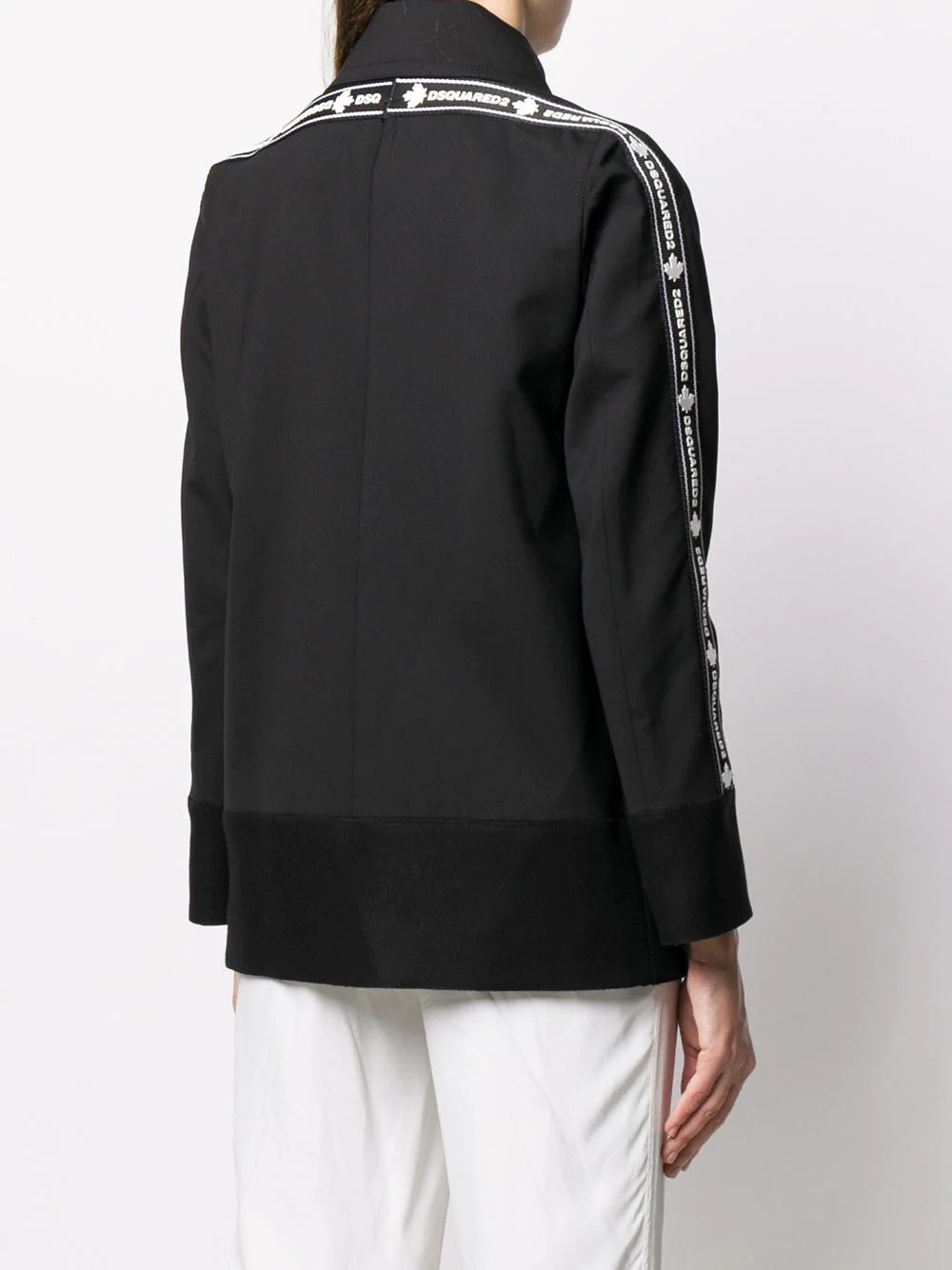 logo-tape point-collar jacket - 4